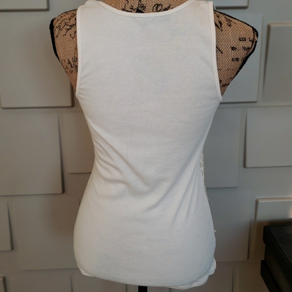 Apt 9 tank top ivory cream white sparkly sequin front Size Medium - Picture 4 of 5